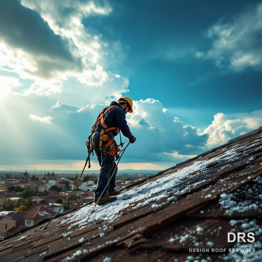 Crew performing scheduled roof maintenance